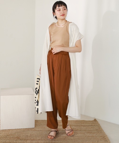 Bab（バブ）の「アシメデザインタンクトップ（タンクトップ・レディース・オレンジ/ブルー/ベージュ/ブラック・FREE）」の8枚目の写真