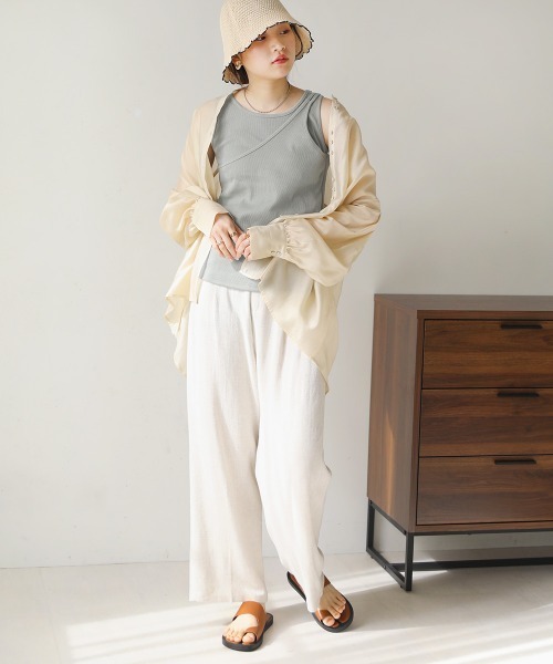 Bab（バブ）の「アシメデザインタンクトップ（タンクトップ・レディース・オレンジ/ブルー/ベージュ/ブラック・FREE）」の9枚目の写真