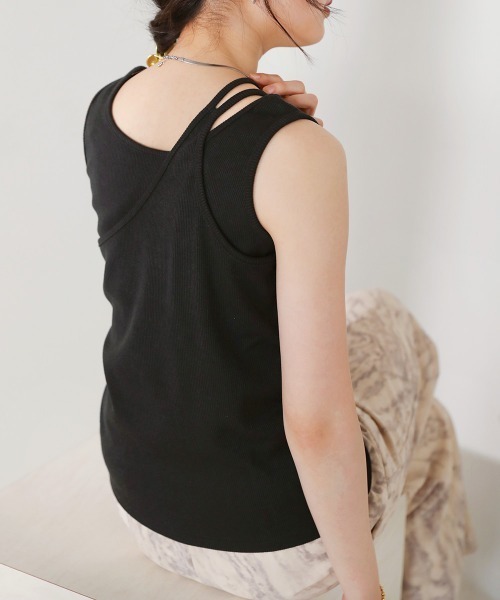 Bab（バブ）の「アシメデザインタンクトップ（タンクトップ・レディース・オレンジ/ブルー/ベージュ/ブラック・FREE）」の20枚目の写真