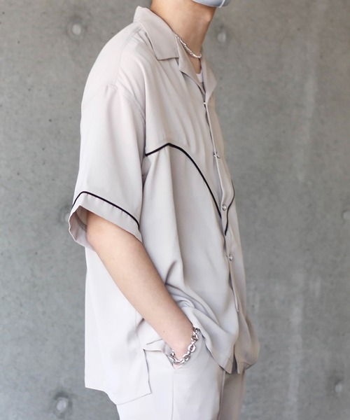 y/m by れぽすけ（イムバイレポスケ）の「ウエスタンオープンカラーシャツ（シャツ/ブラウス・メンズ・ブラック/ベージュ・MEDIUM/LARGE）」の17枚目の写真