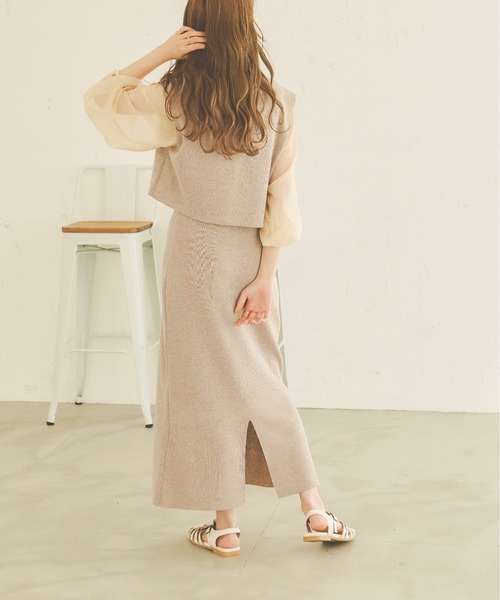 Ambre Neige（アンブルネージュ）の「ニットキャミワンピース／【WEB/EC限定商品】（ワンピース・レディース・ブラック/ベージュ/アイボリー・FREE）」の16枚目の写真