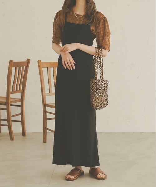 Ambre Neige（アンブルネージュ）の「ニットキャミワンピース／【WEB/EC限定商品】（ワンピース・レディース・ブラック/ベージュ/アイボリー・FREE）」の18枚目の写真