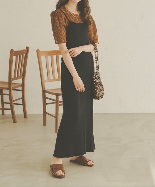 Ambre Neige（アンブルネージュ）の「ニットキャミワンピース／【WEB/EC限定商品】（ワンピース・レディース・ブラック/ベージュ/アイボリー・FREE）」の17枚目の写真