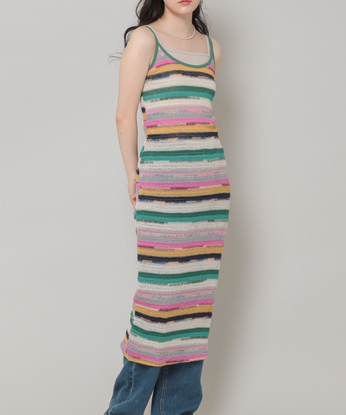 ALAND（エーランド）の「3.3Field Trip／ボーダーワンピース 2295120（ワンピース・レディース・グリーン/オレンジ・FREE）」の2枚目の写真