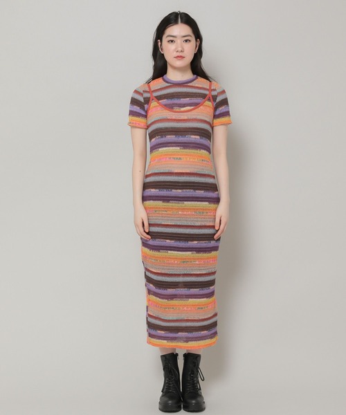 ALAND（エーランド）の「3.3Field Trip／ボーダーワンピース 2295120（ワンピース・レディース・グリーン/オレンジ・FREE）」の4枚目の写真