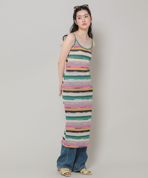 ALAND（エーランド）の「3.3Field Trip／ボーダーワンピース 2295120（ワンピース・レディース・グリーン/オレンジ・FREE）」の5枚目の写真