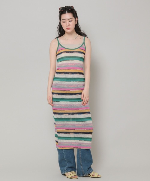 ALAND（エーランド）の「3.3Field Trip／ボーダーワンピース 2295120（ワンピース・レディース・グリーン/オレンジ・FREE）」の6枚目の写真