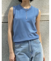 しっとりノースリーブニットトップス