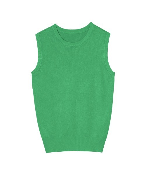 カシミヤタッチノースリーブニットトップス