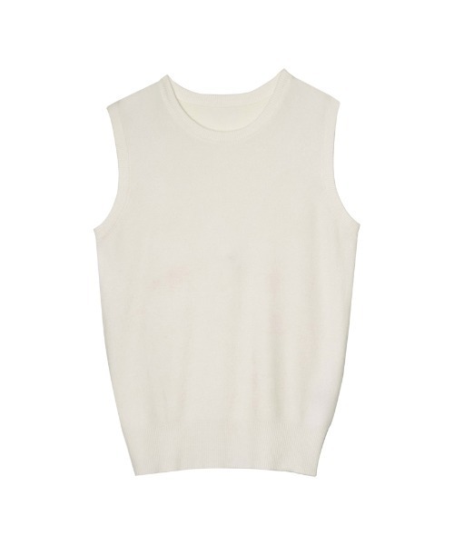 カシミヤタッチノースリーブニットトップス