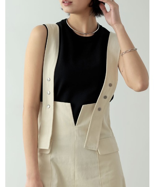 Re:EDIT（リエディ）の「ノースリーブサマーニットトップス（ニット/セーター・レディース・ピンク/ブルー/ブラック/グリーン/ホワイト/オレンジ/ベージュ/イエロー/ホワイト系その他/キャメル・MEDIUM/LARGE）」の17枚目の写真