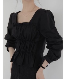 amel（エイメル）の「shirring design blouse black（シャツ/ブラウス）」