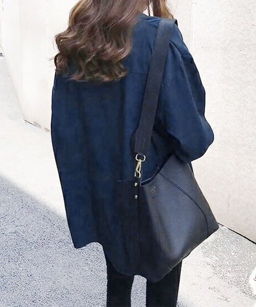 Amulet（アミュレット）の「長袖タックトップス（シャツ/ブラウス・レディース・ホワイト/ネイビー/グリーン・M/L/XL）」の6枚目の写真