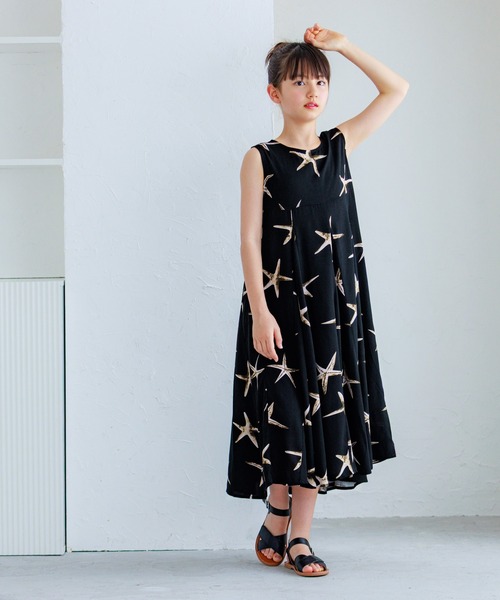 coca（coca）（コカ）の「キッズ 親子お揃いヒトデワンピース（ワンピース・キッズ・ブラック・110/130/120/100/140/150）」の2枚目の写真