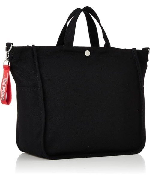 FILA（フィラ）の「FILA×PEANUTS/フィラ×ピーナッツ 2WAY バッグ スヌーピー 綿 キャンバス スナップ釦 ボタン トートバッグ ハンドバッグ ショルダートート（トートバッグ・レディース・ブラック/オフホワイト・FREE）」の22枚目の写真