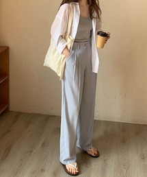 by muni:r | ピンタックロングカラースラックス(スラックス)