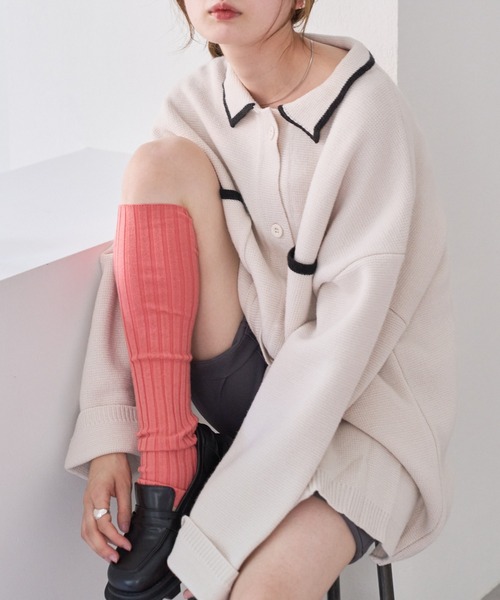 Kastane（カスタネ）の「【2022AWアイテム/WEB限定】衿付きBIGカーディガン（カーディガン/ボレロ・レディース・ホワイト/ピンク/アイボリー・FREE）」の2枚目の写真