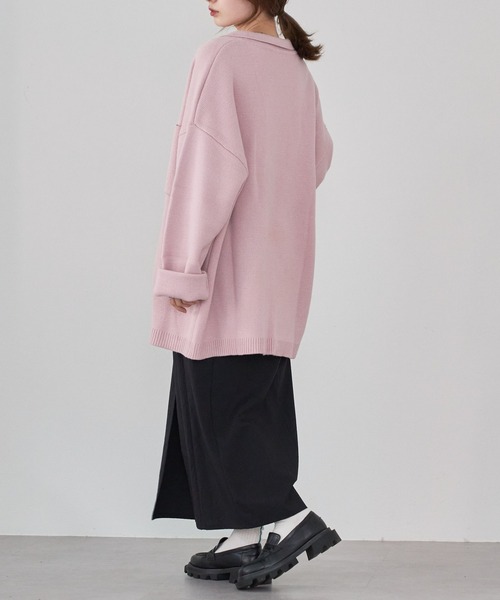 Kastane（カスタネ）の「【2022AWアイテム/WEB限定】衿付きBIGカーディガン（カーディガン/ボレロ・レディース・ホワイト/ピンク/アイボリー・FREE）」の10枚目の写真