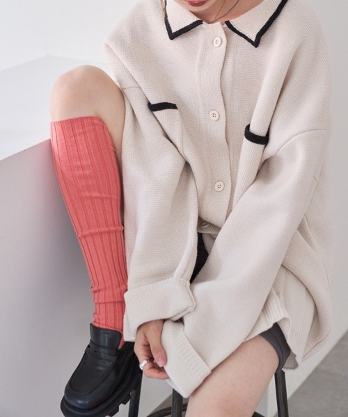 Kastane（カスタネ）の「【2022AWアイテム/WEB限定】衿付きBIGカーディガン（カーディガン/ボレロ・レディース・ホワイト/ピンク/アイボリー・FREE）」の6枚目の写真
