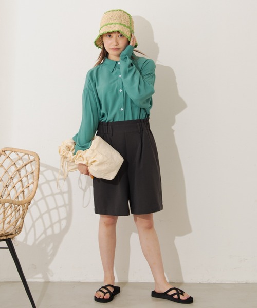 MERLOT（メルロー）の「カラービッグシャツ（シャツ/ブラウス・レディース・ホワイト/ピンク/イエロー/グリーン・FREE）」の18枚目の写真