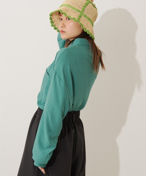 MERLOT（メルロー）の「カラービッグシャツ（シャツ/ブラウス・レディース・ホワイト/ピンク/イエロー/グリーン・FREE）」の15枚目の写真