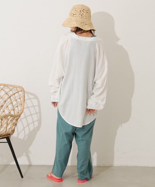 MERLOT（メルロー）の「カラービッグシャツ（シャツ/ブラウス・レディース・ホワイト/ピンク/イエロー/グリーン・FREE）」の12枚目の写真