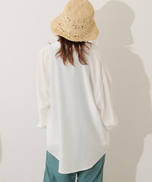 MERLOT（メルロー）の「カラービッグシャツ（シャツ/ブラウス・レディース・ホワイト/ピンク/イエロー/グリーン・FREE）」の8枚目の写真