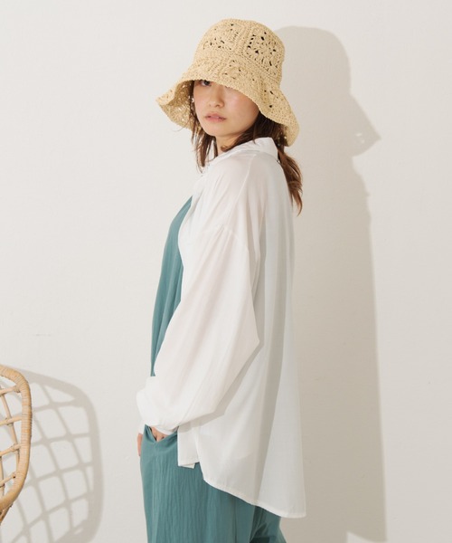 MERLOT（メルロー）の「カラービッグシャツ（シャツ/ブラウス・レディース・ホワイト/ピンク/イエロー/グリーン・FREE）」の7枚目の写真