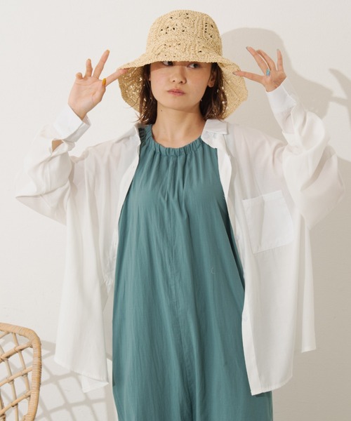 MERLOT（メルロー）の「カラービッグシャツ（シャツ/ブラウス・レディース・ホワイト/ピンク/イエロー/グリーン・FREE）」の6枚目の写真