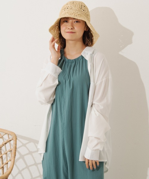 MERLOT（メルロー）の「カラービッグシャツ（シャツ/ブラウス・レディース・ホワイト/ピンク/イエロー/グリーン・FREE）」の5枚目の写真