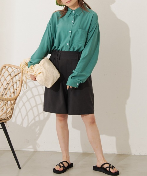 MERLOT（メルロー）の「カラービッグシャツ（シャツ/ブラウス・レディース・ホワイト/ピンク/イエロー/グリーン・FREE）」の19枚目の写真