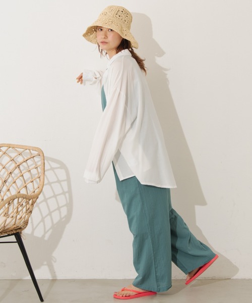 MERLOT（メルロー）の「カラービッグシャツ（シャツ/ブラウス・レディース・ホワイト/ピンク/イエロー/グリーン・FREE）」の11枚目の写真