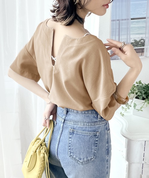 classicalelf（クラシカルエルフ）の「夏のリラックス感。2wayリネンライクトップス（Tシャツ/カットソー・レディース・ブラック/ベージュ/アイボリー・MEDIUM/LARGE/X-LARGE）」の19枚目の写真
