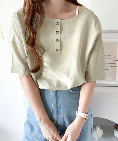 classicalelf（クラシカルエルフ）の「夏のリラックス感。2wayリネンライクトップス（Tシャツ/カットソー・レディース・ブラック/ベージュ/アイボリー・MEDIUM/LARGE/X-LARGE）」の16枚目の写真