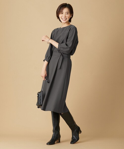 J.PRESS Ladies(J.プレス レディス)の「【洗える】 RELAXION ツイル スカート(スカート・レディース・グレー系/ネイビー系・S/XS/XXS)」の4枚目の写真