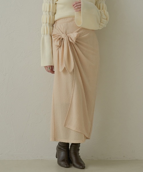 Ambre Neige(アンブルネージュ)の「アソートラップスカート/【WEB/EC限定商品】(スカート・レディース・アイボリー/ブラウン系その他/ライトベージュ・SMALL/MEDIUM)」の3枚目の写真