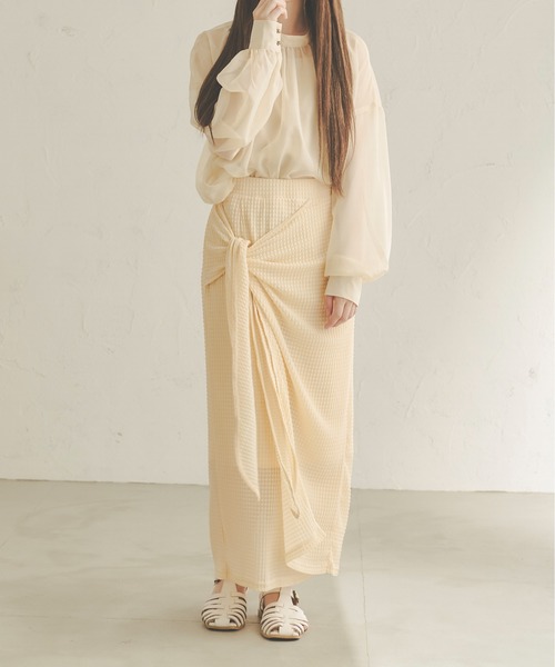 Ambre Neige(アンブルネージュ)の「アソートラップスカート/【WEB/EC限定商品】(スカート・レディース・アイボリー/ブラウン系その他/ライトベージュ・SMALL/MEDIUM)」の7枚目の写真