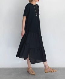 アシンメトリー切替えワンピース