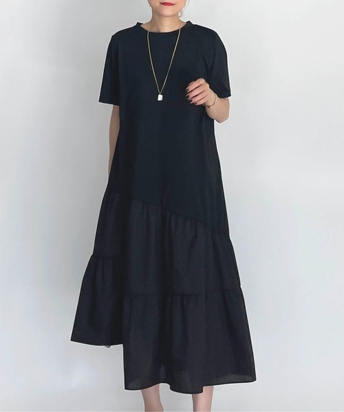 PICCIN(ピッチン)の「アシンメトリー切替えワンピース(ワンピース・レディース・ブラック・M/L)」の12枚目の写真