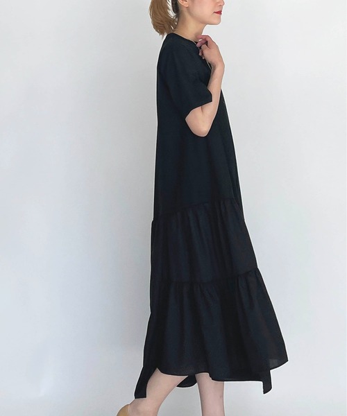 PICCIN(ピッチン)の「アシンメトリー切替えワンピース(ワンピース・レディース・ブラック・M/L)」の2枚目の写真