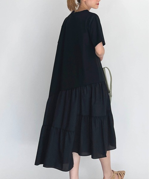 PICCIN(ピッチン)の「アシンメトリー切替えワンピース(ワンピース・レディース・ブラック・M/L)」の6枚目の写真