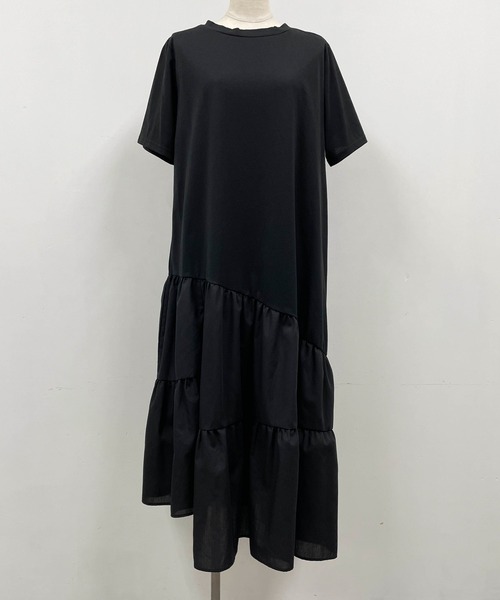 PICCIN(ピッチン)の「アシンメトリー切替えワンピース(ワンピース・レディース・ブラック・M/L)」の3枚目の写真