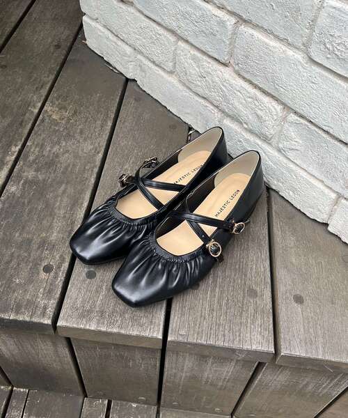 MAJESTIC LEGON（マジェスティックレゴン）の「ダブルストラップパンプス（パンプス・レディース・アイボリー/ブラック・MEDIUM/X-LARGE/LARGE/SMALL）」の5枚目の写真