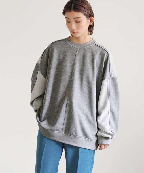 select MOCA(セレクトモカ)の「2022 AW 切替パイピングスウェット(スウェット・レディース・グレー/オレンジ/グリーン/アイボリー・FREE)」の15枚目の写真