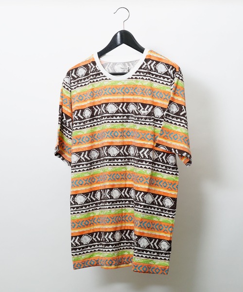 hardcover（ハードカバー）の「hardcover/総柄TEE オルテガ（Tシャツ/カットソー・レディース・ネイビー/ブラウン・FREE）」の4枚目の写真