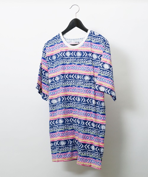 hardcover（ハードカバー）の「hardcover/総柄TEE オルテガ（Tシャツ/カットソー・レディース・ネイビー/ブラウン・FREE）」の5枚目の写真