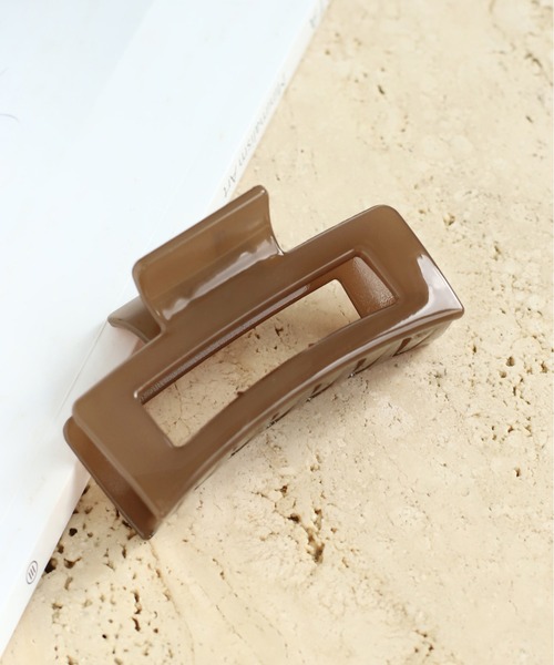 ANEMONE(アネモネ)の「スクエアカラーバンス(バレッタ/ヘアクリップ・レディース・ネイビー/ピンク/オレンジ/グリーン/アイボリー/グレー/ブラウン/ベージュ・FREE)」の5枚目の写真