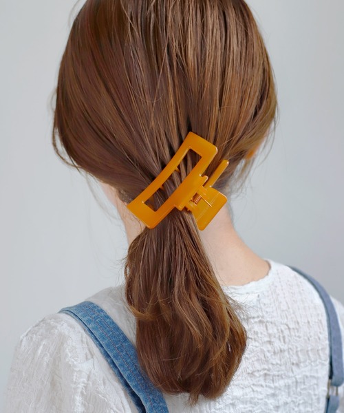 ANEMONE（アネモネ）の「スクエアカラーバンス（バレッタ/ヘアクリップ・レディース・ネイビー/ピンク/オレンジ/グリーン/アイボリー・FREE）」の5枚目の写真