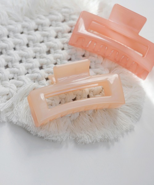 ANEMONE（アネモネ）の「スクエアカラーバンス（バレッタ/ヘアクリップ・レディース・ネイビー/ピンク/オレンジ/グリーン/アイボリー・FREE）」の2枚目の写真