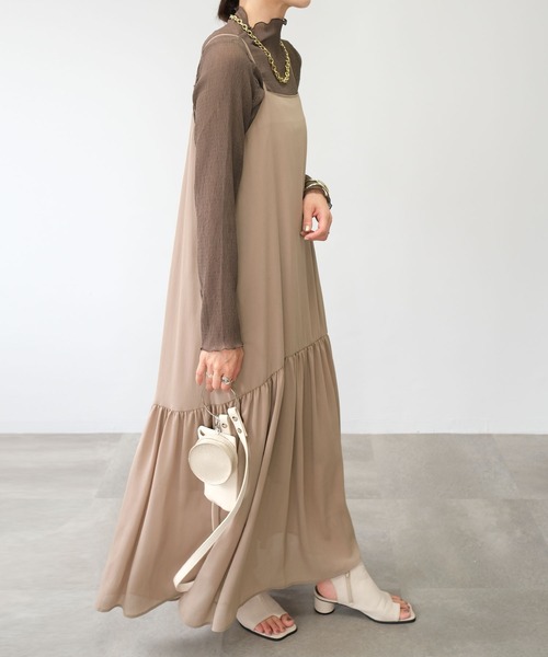 ANDJ(アンドジェイ)の「【2022/AW】楊柳プリーツシアートップス(Tシャツ/カットソー・レディース・ブラック/ブラウン/アイボリー・M)」の19枚目の写真